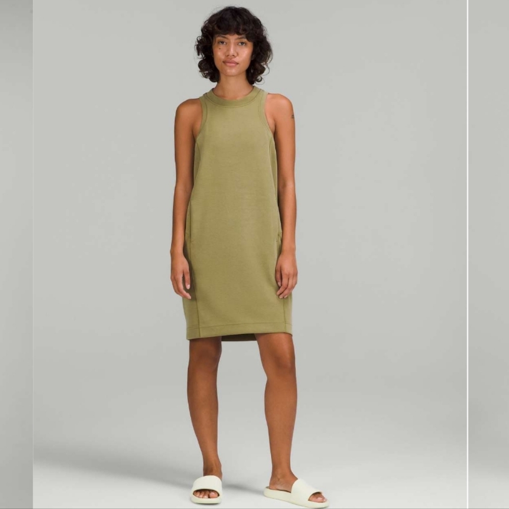 Lululemon Softstreme Back In Action Dress in Bronze Green BNWOT